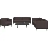 vidaXL Ensemble de canapés 3 pièces brun foncé Tissu