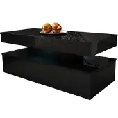 Mirjan 24 Table basse USOA avec éclairage LED – noir brillant