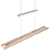 TRIO Suspension LED MILOS, nuances d'argent, 5 W, blanc chaud, 550 lm, verre, dimensions : 170 x 80 x 12 cm, IP20, RL