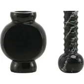 Mr. Stoned Coffret Cadeau en Marbre – Vases Circle & Ribbed Noir