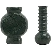 Mr. Stoned Coffret Cadeau en Marbre – Vases Circle & Ribbed Vert