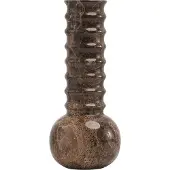Mr. Stoned Vase en Marbre Cannelé Brun
