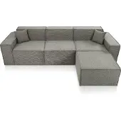 Popsofa Canapé d’angle Beat Bouclé Brun