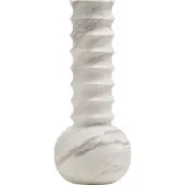 Mr. Stoned Vase en Marbre Cannelé Blanc