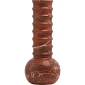 Mr. Stoned Vase en Marbre Cannelé Rouge