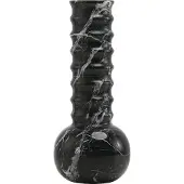 Mr. Stoned Vase en Marbre Cannelé Noir