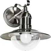 Licht-Erlebnisse Lampe d'extérieur en acier inoxydable Maritim IP44 E27 Lanterne murale