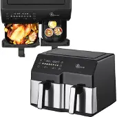 Extralink Home Air Fryer SJ-1000 10 L (6 L + 4 L), 2500 W, Dual Basket, friteuse à air chaud
