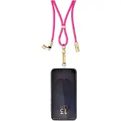 Intenso Lanière de Charge USB-C – Collier Câble pour Smartphone, Charge Rapide 60W, Longueur Réglable, 1,65 m Nylon, rose fluo