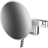Emco LED miroir de rasage et de maqu'illage, modèle mural, bras à double articulation, grossissement 5x, rond, câble spiralé et fiche, 109513340