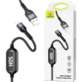 Usams Braided Cable U48 Lightning 1.2 M 2A Fast Charging Led Black/Black Sj423Usb01 (Us-Sj423)