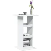 vidaXL Table de bar avec étagères Blanc 60x60x102 cm Bois composite