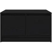 vidaXL Table basse avec tiroirs noir imitation chêne 70,5x70x40 cm