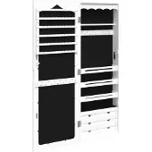 vidaXL Armoire à bijoux avec miroir mural blanc 37,5x10x106 cm