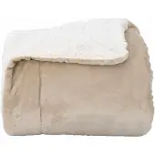 vidaXL Jeté Beige 130 x 150 cm Toison