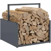 vidaXL Étagère à bois de chauffage Anthracite 40x40x40 cm Acier laminé à froid