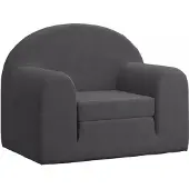 vidaXL Canapé-lit pour enfants Anthracite Peluche douce