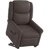 vidaXL Fauteuil relax Se lever Électrique Brillant Marron Similicuir