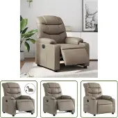 The Living Store Fauteuil Relax Électrique Cappuccino Marron Similicuir