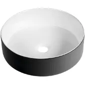 Sapho FIASTRA lavabo en céramique 40cm, noir mat/blanc