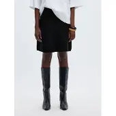 Selected Viscose Mélangée Mini-jupe Femme Le noir L