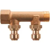 Roth fordelerrør 2 afgreninger x 15 mm indstik Euro-rouge
