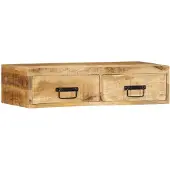 vidaXL Meuble TV mural 80x30x19 cm bois massif de manguier brut