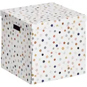 Zeller 14476 Dots Aufbewahrungsbox weiß, mit Punkten 33,5 x 33,0 x 32,0 cm