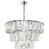 Maytoni Suspension, métal, cristaux, chrome, D 77 cm