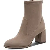 Tamaris Bottine pour femmes, avec talon bloc et tige extensible, modèle 1-25057-43, taille : 39 EU, couleur : beige