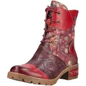 LAURA VITA Bottines à lacets mélange de couleurs / rouge