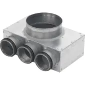 Lindab Boîte murale pour vanne PVWU Ø125 avec 3 raccords Ø63