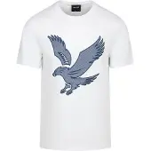 Lyle & Scott T-Shirt 'Check Eagle' gris clair / noir / blanc
