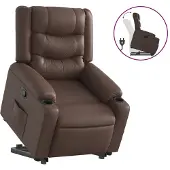 Syfax Fauteuil relax avec releveur Marron Similicuir
