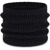 Buff Knitted & Fleece Neck Warmer Noir