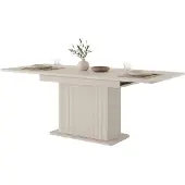 Dmora Kariteni - Table extensible, 160x90x75h cm Beige, 8 places