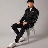 Ellesse Ensemble de Survêtement Barelo à bandes en polyester Homme Noir