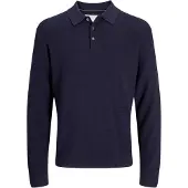 Jack & Jones Polo à manches longues en tricot Cooper Homme Night Sky