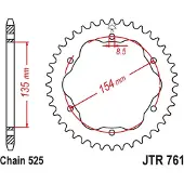 JT Sprockets 525 Jtr761.39 Steel Rear Sprocket Argenté 39t