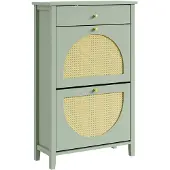 SoBuy Meuble à chaussures vert avec tiroir 62x25x97 cm
