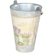 Goliat Seau galvanisé avec motif floral III