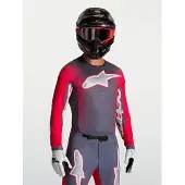 Alpinestars Maillot de motocross Supertech Hiten AFD, gris/rouge, taille S