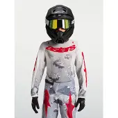 Alpinestars – Maillot Fluid Lone pour jeunes – Taille XL / Gris camouflage / Blanc / Rouge vif – 3770927-9346-XL