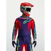 Alpinestars Fluid Drag Hommes Maillot MX Bleu/Rouge L