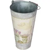 Goliat Seau galvanisé de style provençal avec motif floral