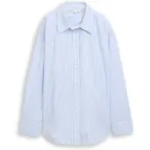 Tom Tailor Chemisier bleu pastel / blanc