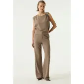 Garcia S260110 femme Pantalon, XXL, Brun, Wide fit