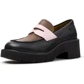 Camper pour femme. K201425-036 Mocassins en cuir Milah Twins noir (38), 5 à 8 cm, Aucun, Casuel