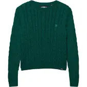 Superdry pour femme. W6110801A Pull Essentials Câble vert (M), Casuel, Laine, Manche longue