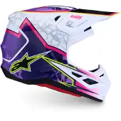 Alpinestars Casque S-M7 Blaster ECE 22.06 Purple Pink White Glossy, Taille: XL